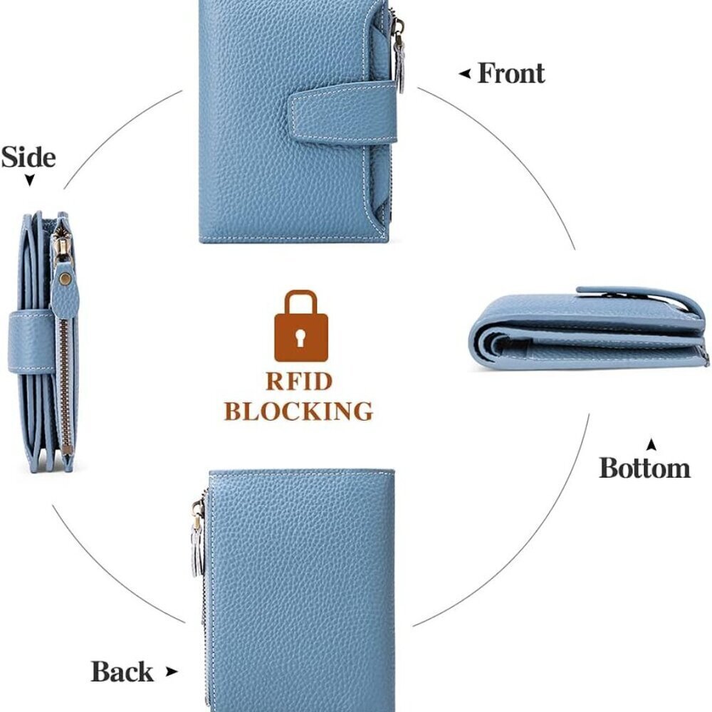 Leather RFID Wallet for Women Bifold Compact Small Purse with Card Slots - Picture 4 of 6